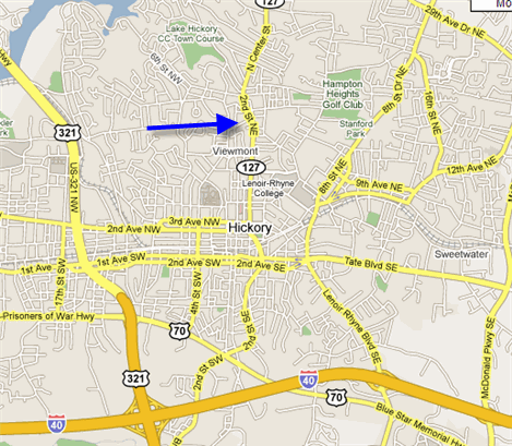 Location of Hickory Plastic & Reconstructive Surgery Center